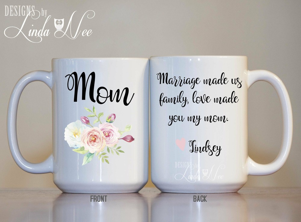 Personalized Floral Mother Of The Bride Gift Coffee Mug For Mom Mother In Law