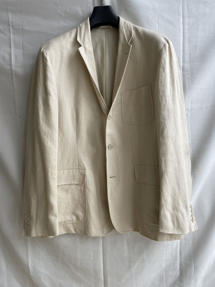 Polo Ralph Lauren Vintage Linen Cream 3 Button Blazer Size UK/US 46R