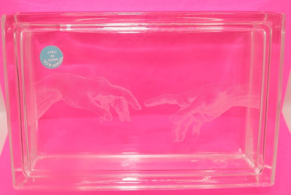 Tiffany-style trinket box with hands design 6x4x2 inches