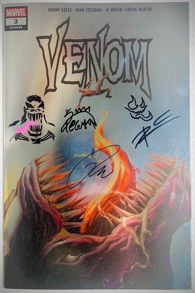 VENOM #3 (LGY 168) Foil Variant 1st App Knull Stegman Cates Remrq Hardy Signed
