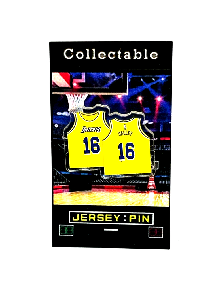 Los Angeles Lakers John Salley jersey lapel pin-RETRO Collectable-FREE SHIP