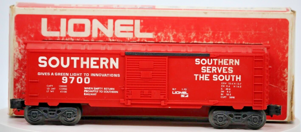 Lionel 1:48 Southern Serves the South Boxcar MPC Era Red Plastic 6-9700