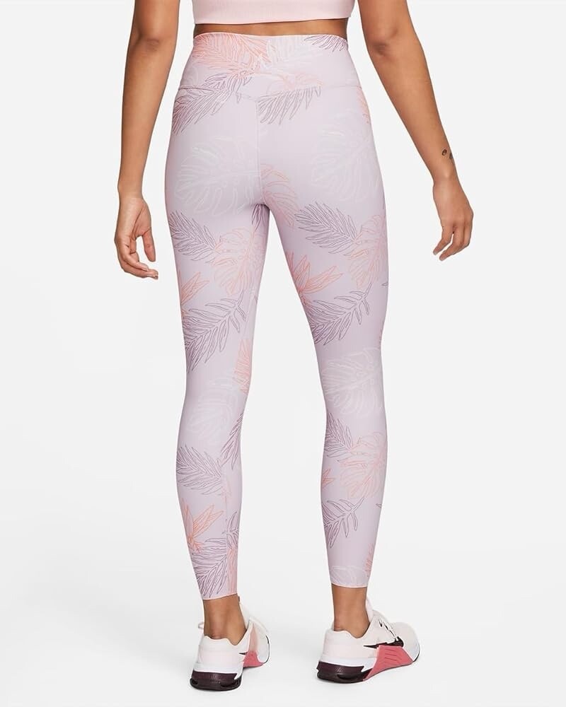 NIKE Dri-Fit Pink w/ Tropical Floral Print Athletic Leggings Women’s Small