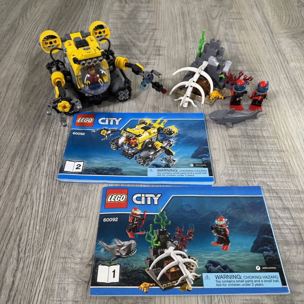 LEGO City: Deep Sea Submarine (60092) 98% Complete W/ Instructions + Minifigs