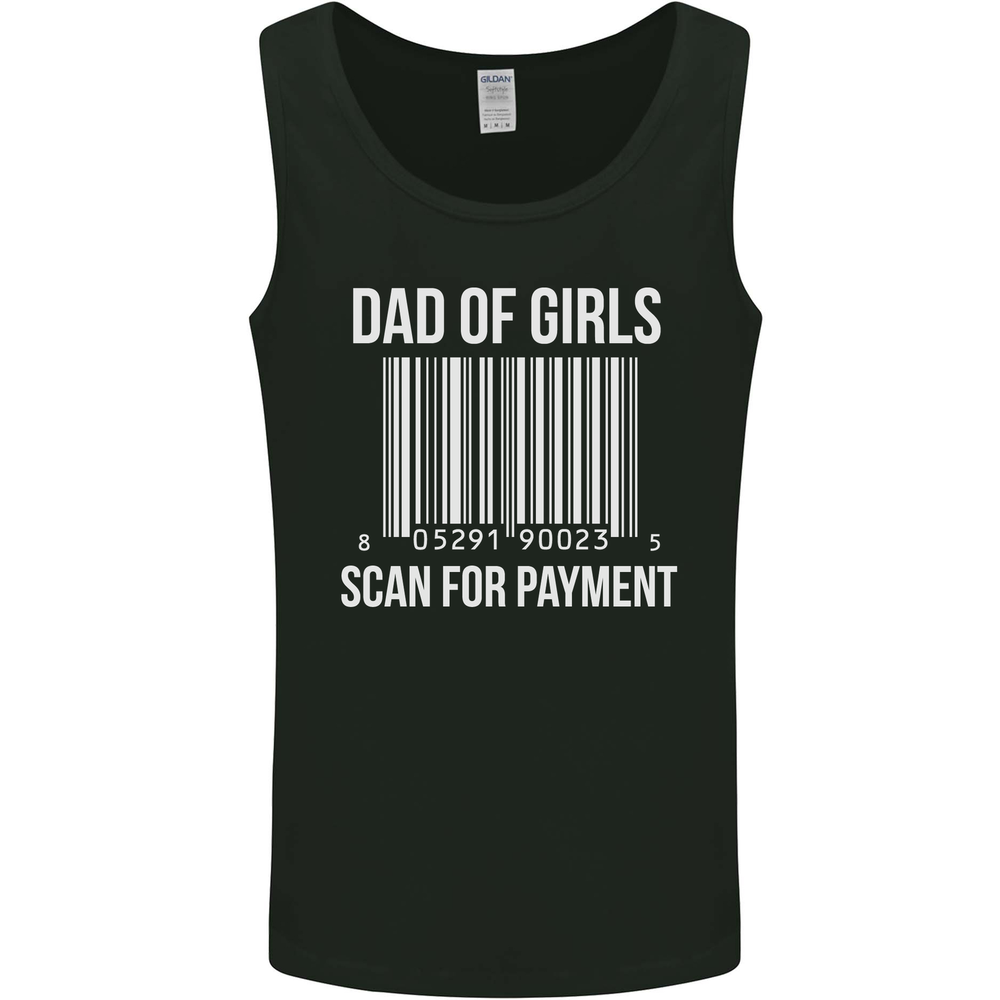 Dad of Girls Scan For Payment Fathers Day Mens Vest Tank Top