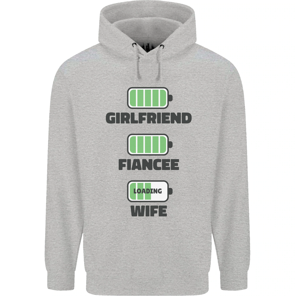 Girlfriend Fiance Wife Loading Engagement Mens 80% Cotton Hoodie
