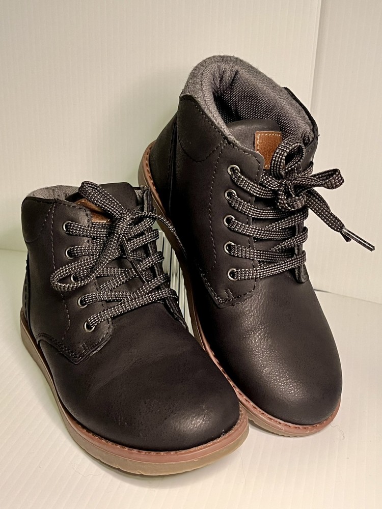 Sz3 Youth Boy Sonoma Goods For Life Sourdough Laceup Comfort Ankle Boots Blk/Brn