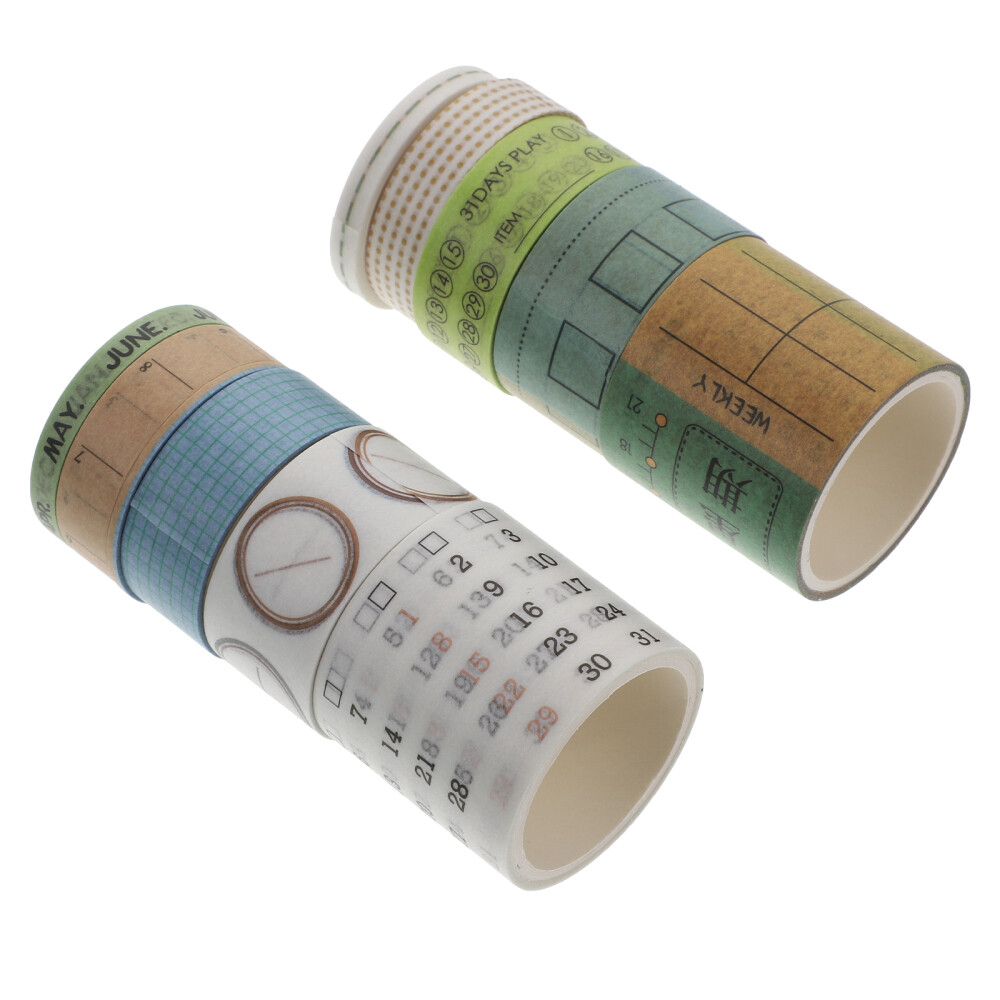 10 Rolls Scrapbook Colored Masking Tape Pocket and Paper Student