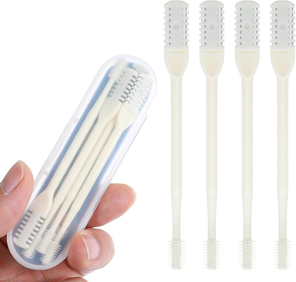 4Pcs 2-in-1 Nasal Hair Trimmer with 360° Rotating Blades