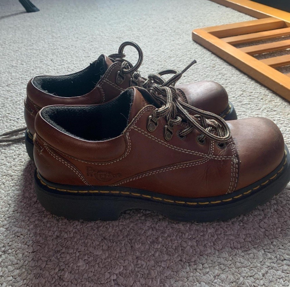 Dr Doc Martens Men's Brown Leather Oxfords, Size 10, 1561