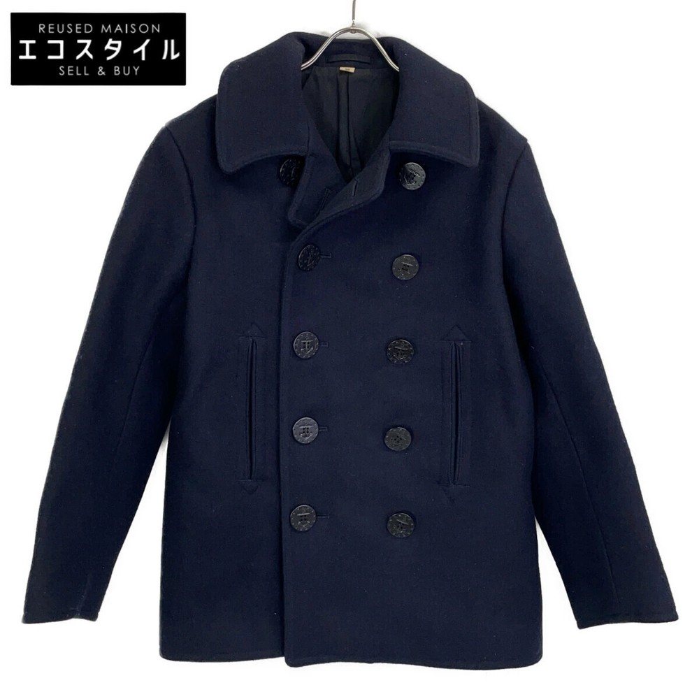 BUZZ RICKSON'S BR11554 Navy NAVAL CLOTHING FACTORY Peacoat Jacket 38 Navy Men's