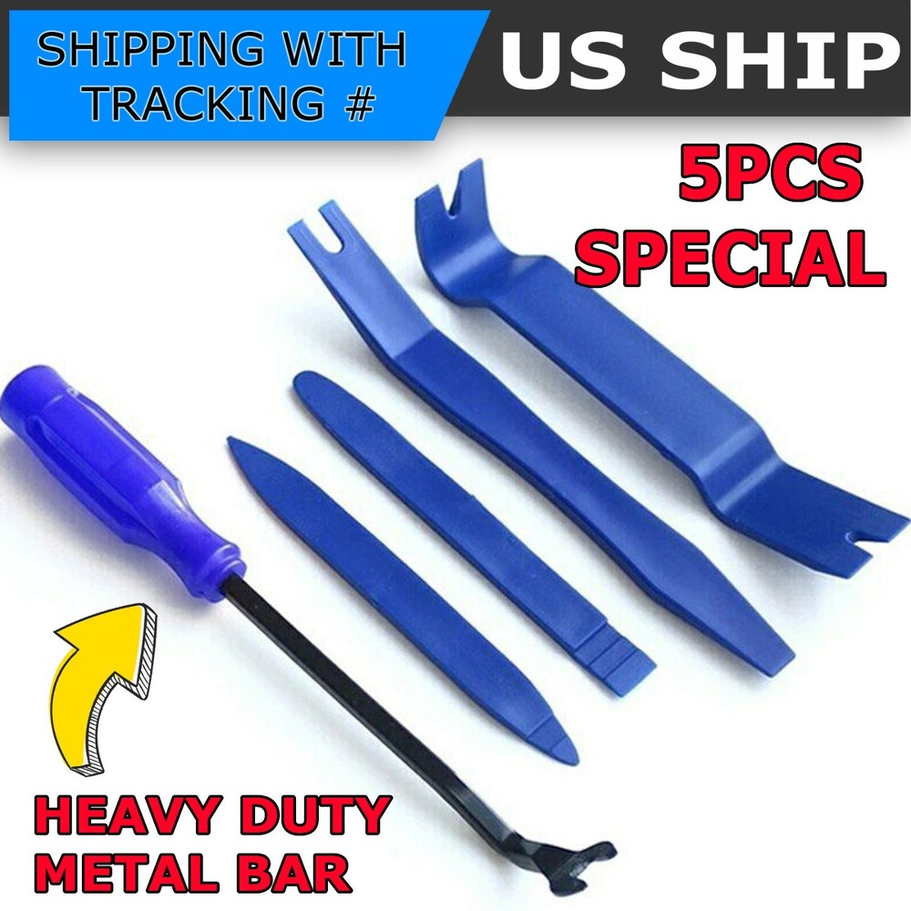 Plastic Trim Removal Pry Tool Set for Car Radio Panel Door Dash Clip Fasteners