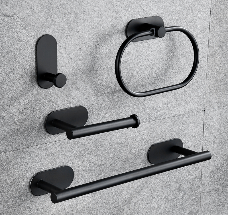 4 Piece  Bath Accessories Bathroom Hardware Set Towel Bar Set - Matte Black