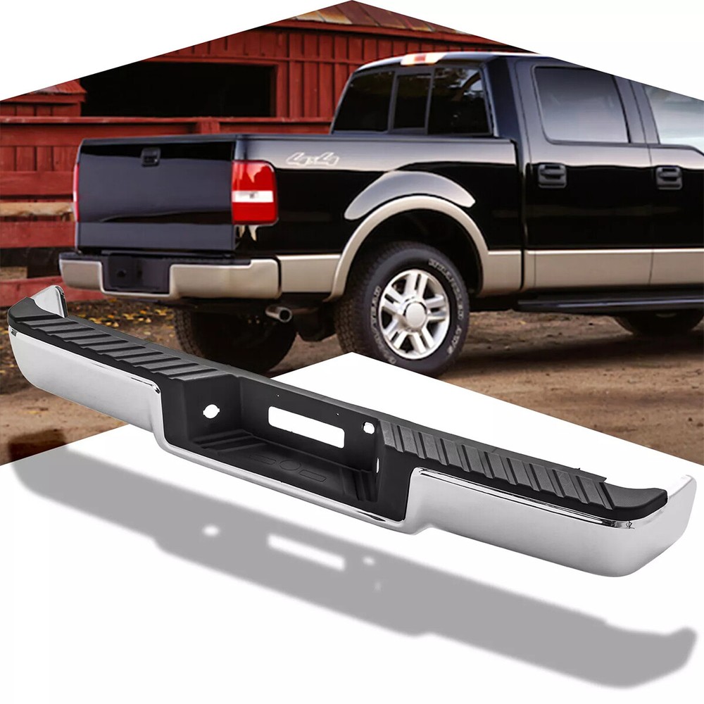 Chrome Rear Step Bumper Assembly W/o Hole For 2004-2006 Ford F-150 Styleside