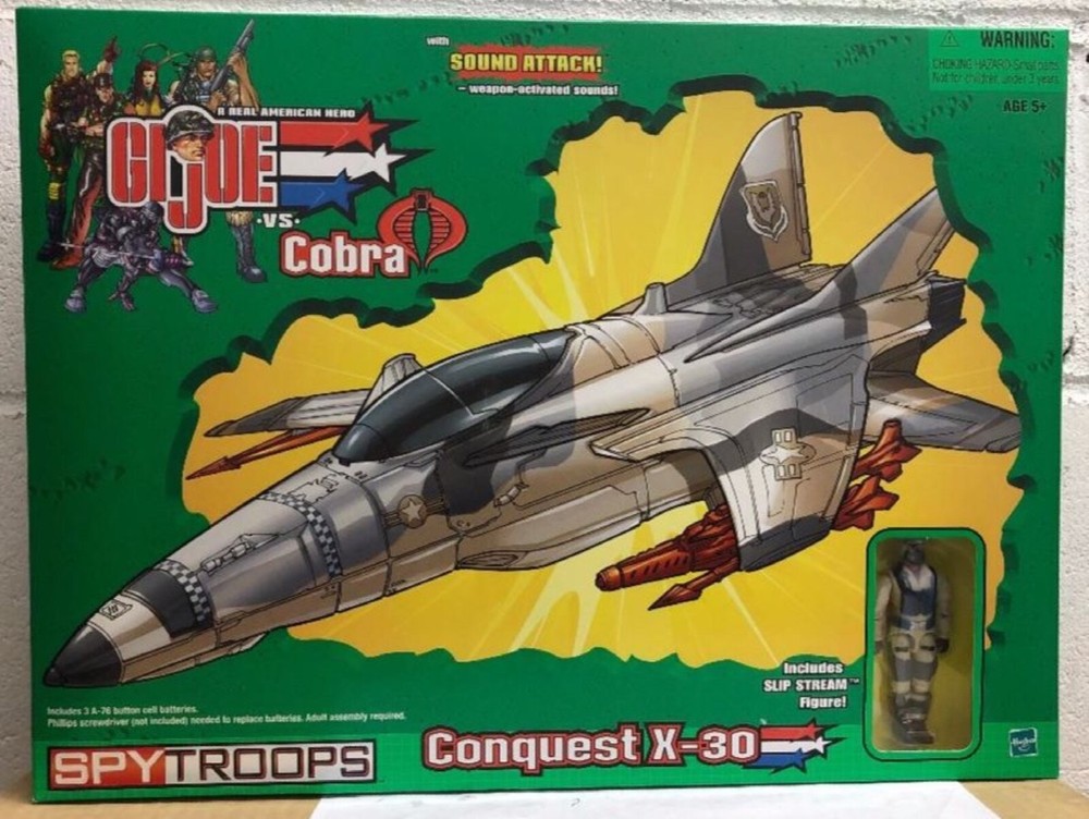 GI Joe Spy Troops Conquest X-30 Jet Toys R Us Slip Stream Pilot Hasbro SEALED