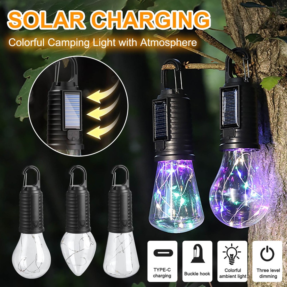 Solar Festoon Lights Bulb LED Fairy String Light Christmas Wedding Waterproof