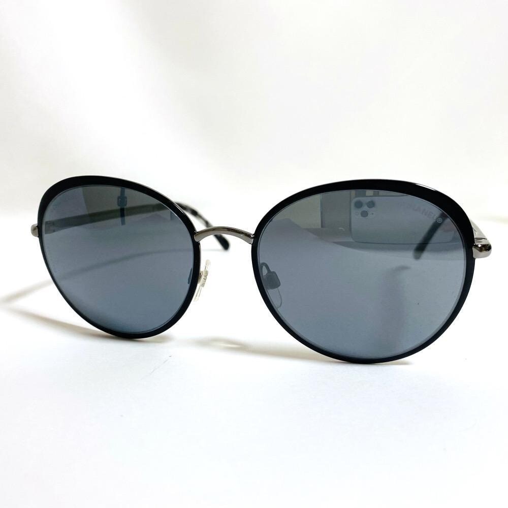 CHANEL 4206 Silver & Black Frame Sunglasses with Coco Mark