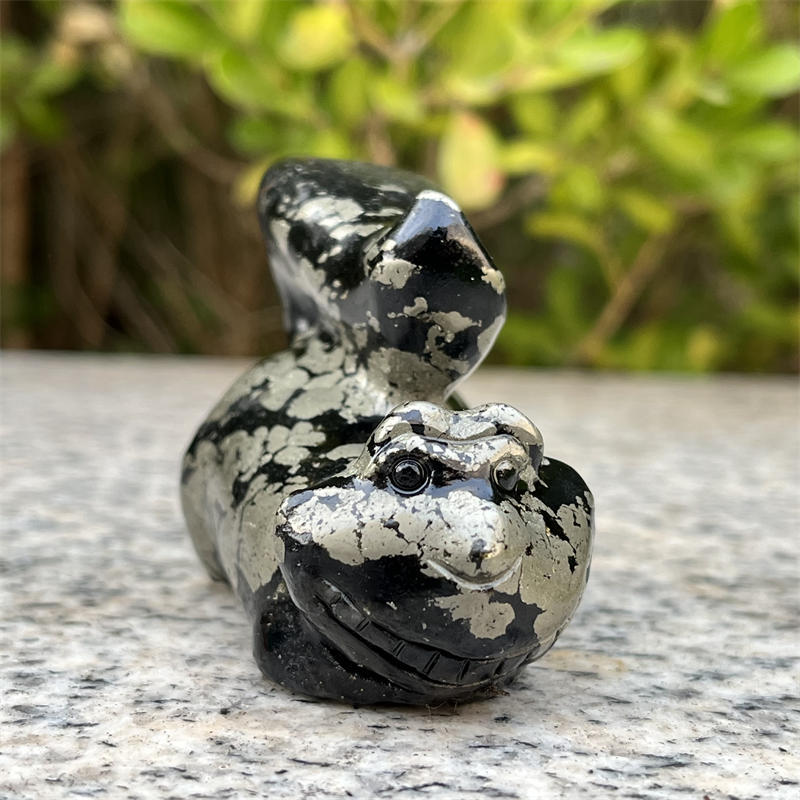 Natural pyrite cat carved Quartz Crystal skull Reiki Healing