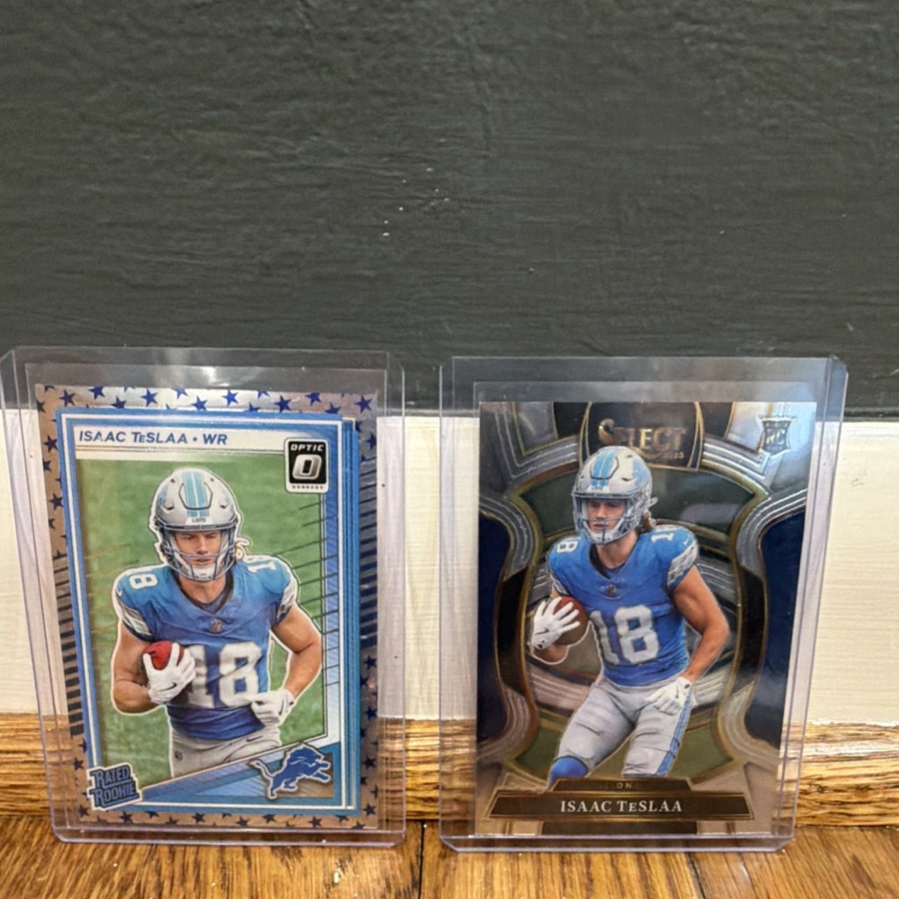 Panini Optic & Select Isaac Teslaa Detroit Lions NFL Football Card Lot (2 Cards)