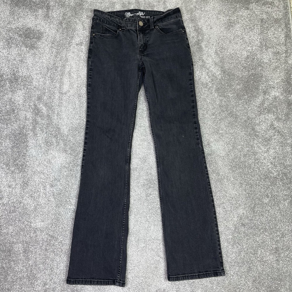Wrangler Jeans Women’s 28X32 Black Bootcut Low Rise Faded Western Rodeo Denim
