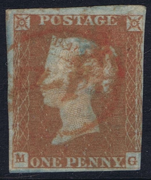 1841 1d Red Plate 21 MG RED Rare P-F Cancel Stamp Valued £5,500