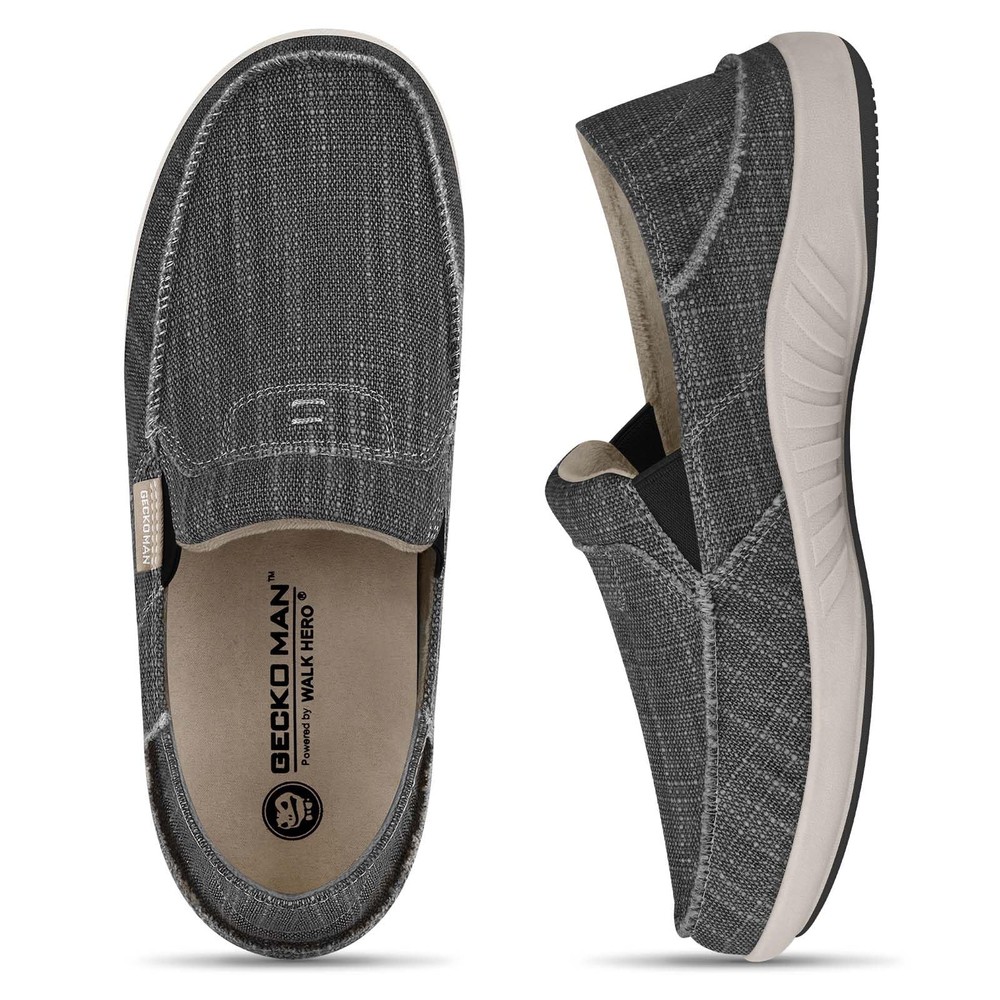Men's Orthopedic Slip-On Loafers with Arch Support for Plantar Fasciitis Relief