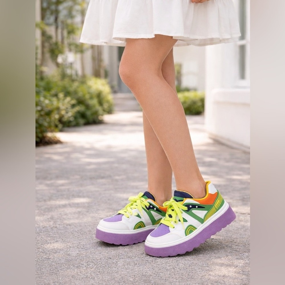 Forever Link Women's Multicolored Chunky Platform Sneakers Size 7 NWT