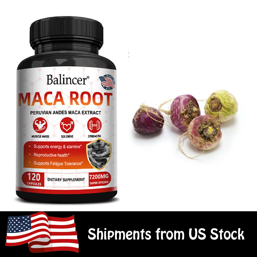 Maca Root - Supports Energy & Stamina and Reproductive Health 120 Caps
