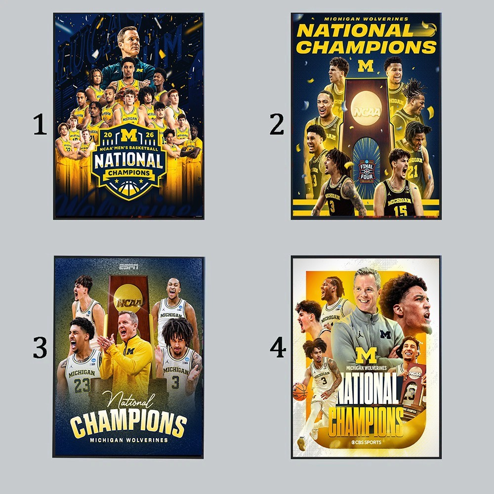 Michigan Wolverines NCAA Men’s Basketball 2026 Champions National Poster