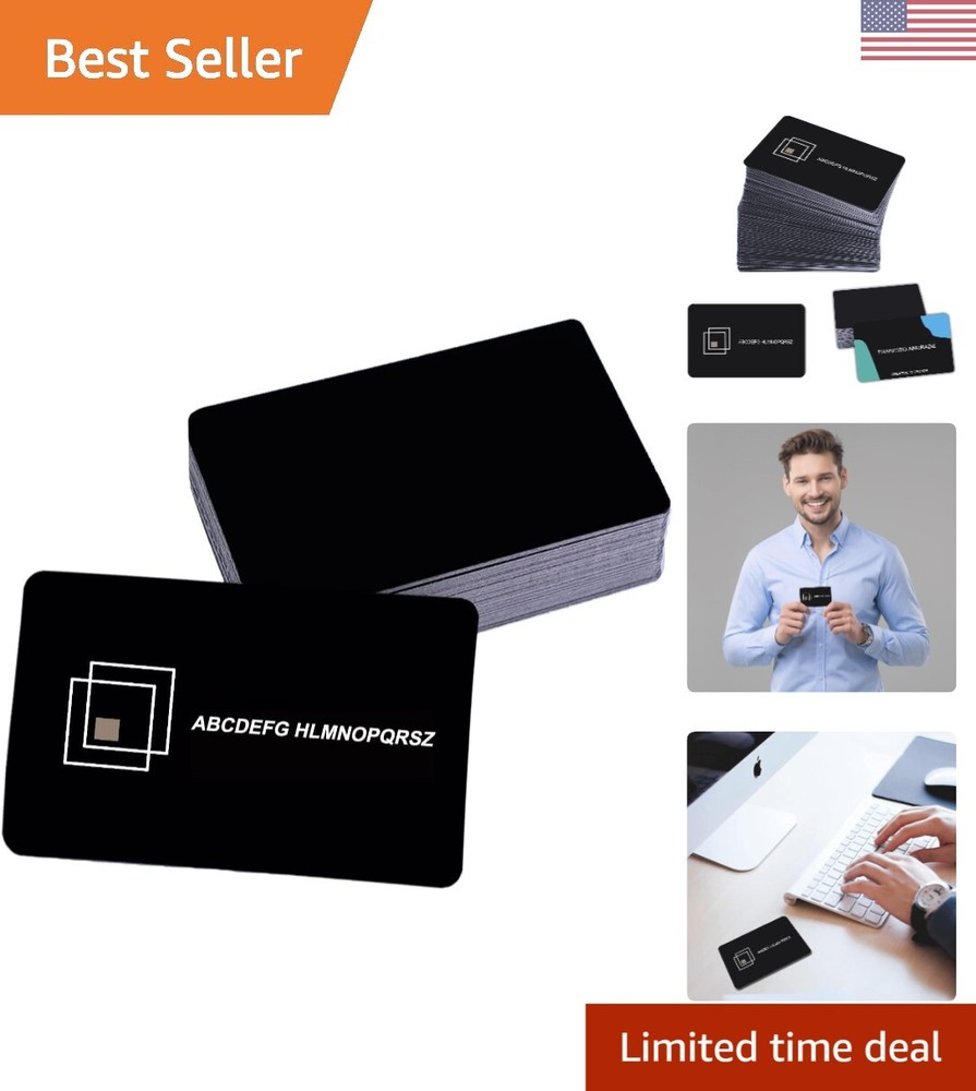 100pcs laser engraved Metal Business Cards Blanks 3.4x2.1in Thicknes 0.45mm