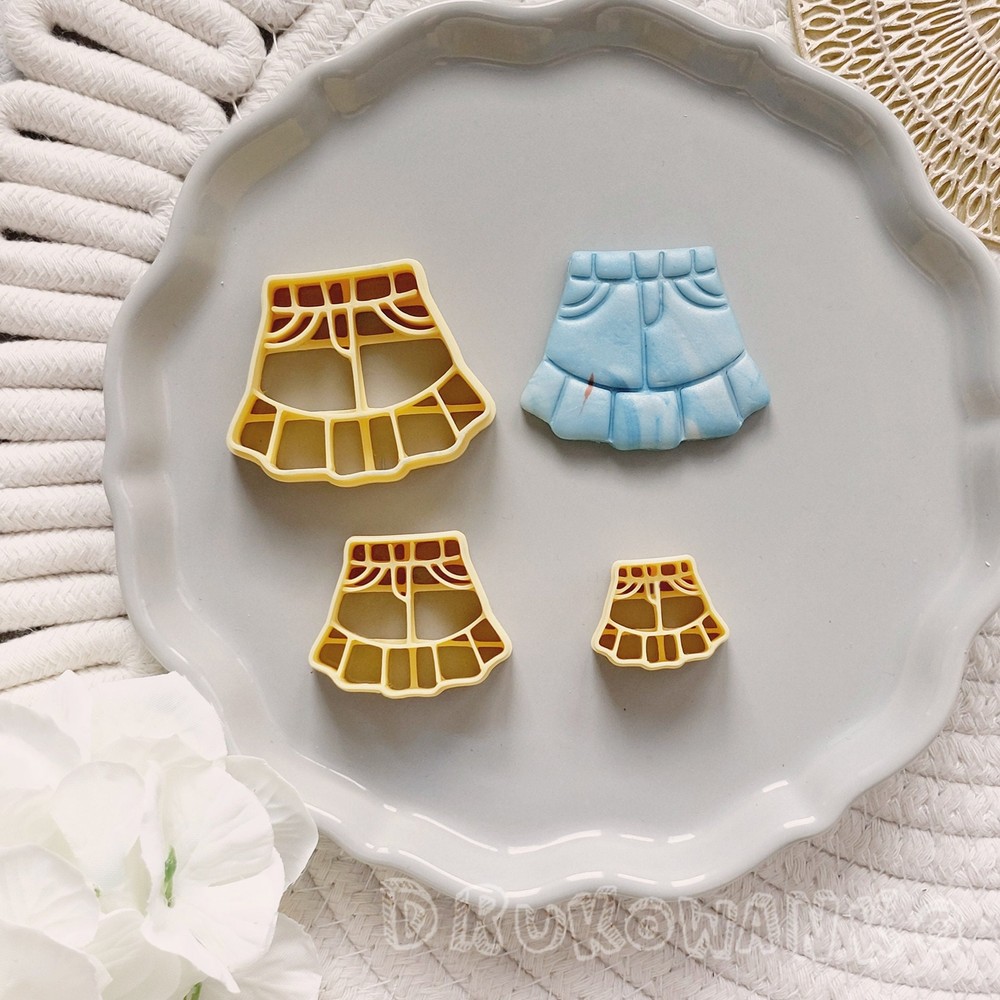 Skirt Wear Cloth Woman Female Petticoat 2 Polymer Clay Cutter For Earring