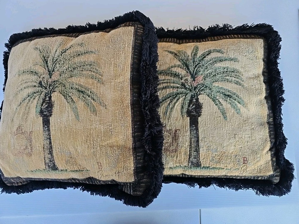 Chad Barrett Tropical Island Palm Tree Decorative Throw Pillow  