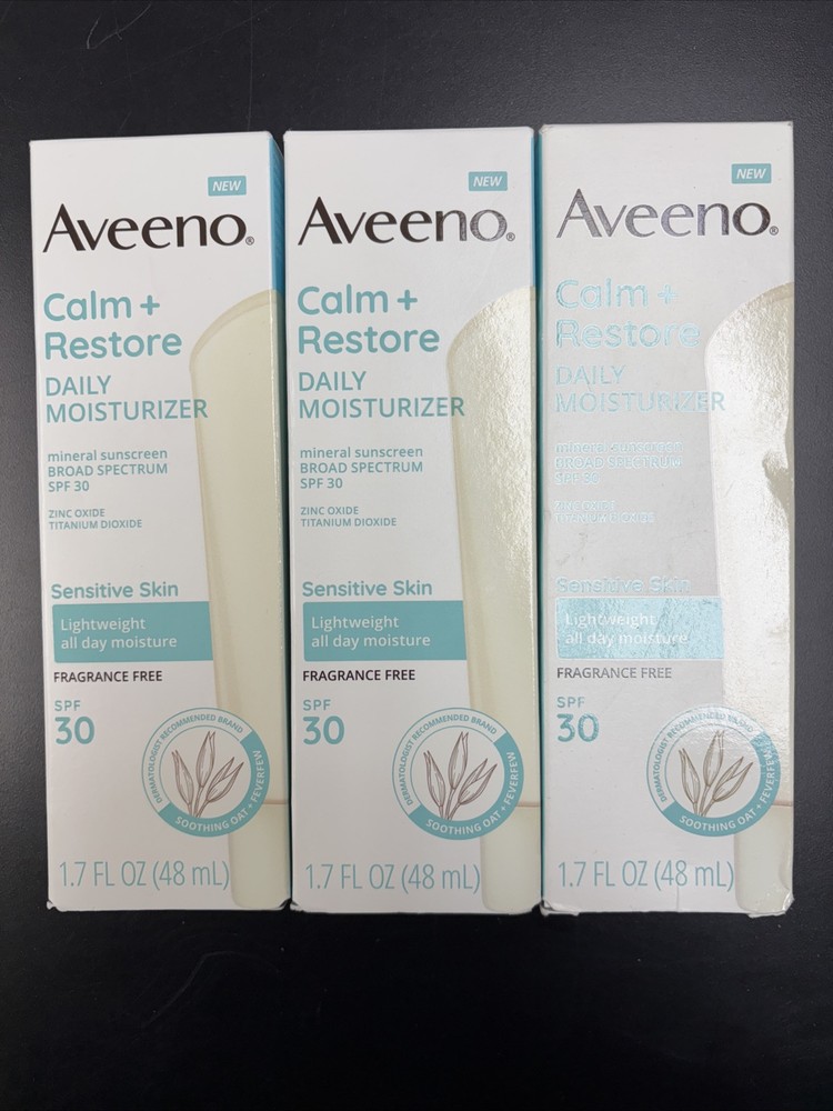 Aveeno Calm + Restore Daily SPF 30 Moisturizer 3-Pack 1.7 fl.oz