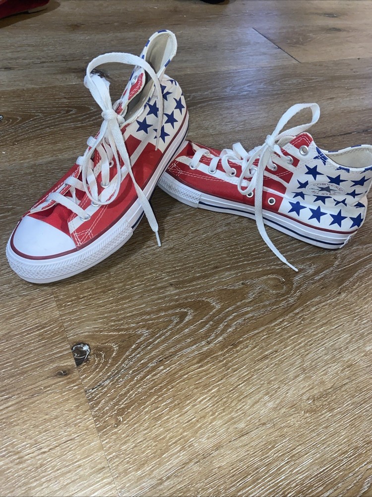 Converse Chuck Taylor All Star High Top Women's Shoes American Flag, Size 6