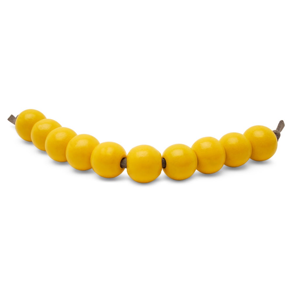 Yellow Wooden Beads, 1/2 inch, 3mm hole, Round, for Crafts | Woodpeckers