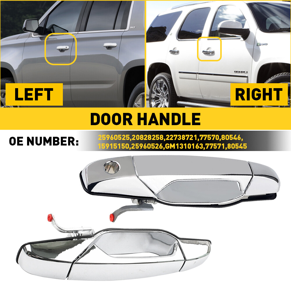 2x Exterior Chrome Door Handles Front Right Left Driver Side For Chevy Silverado
