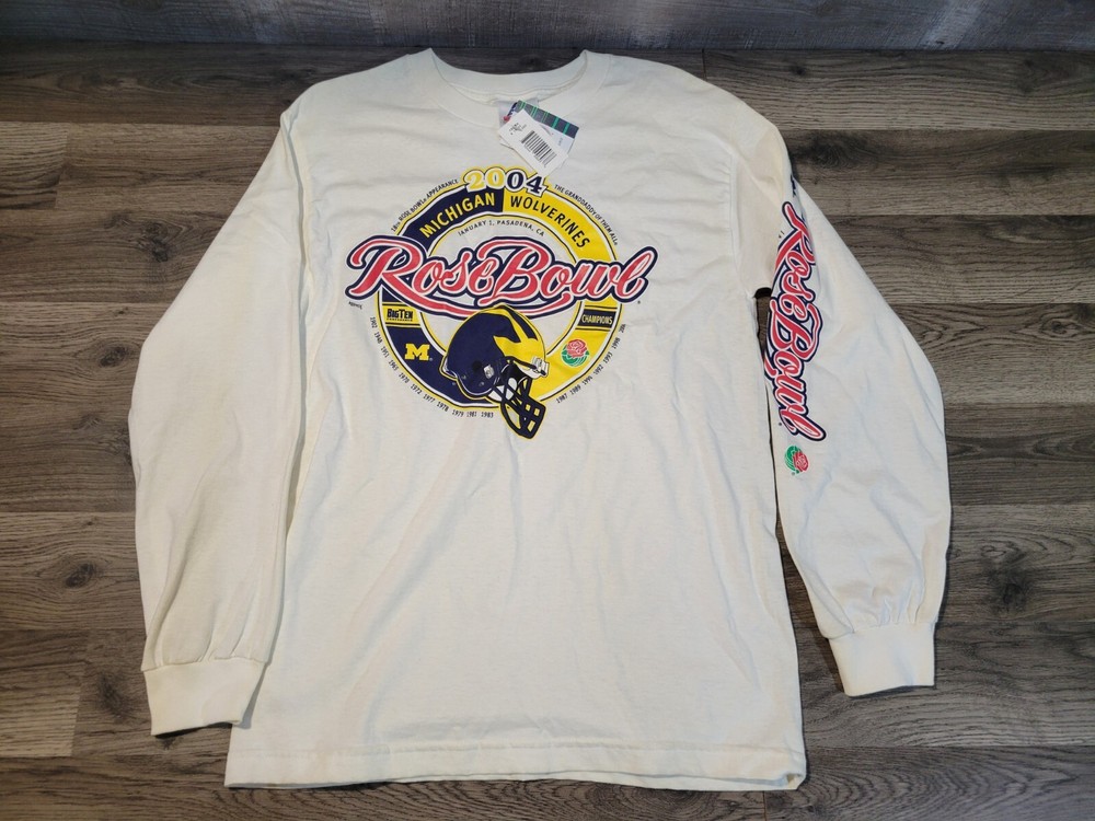 AAA 2004 Michigan Wolverines Rose Bowl Long-sleeved Shirt Medium NCAA Football