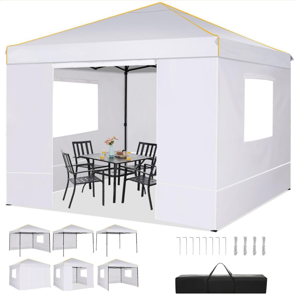 Canopy Tent, 10x10 Pop Up Canopy Tent with Sidewalls and Roll-up Ventilated W...