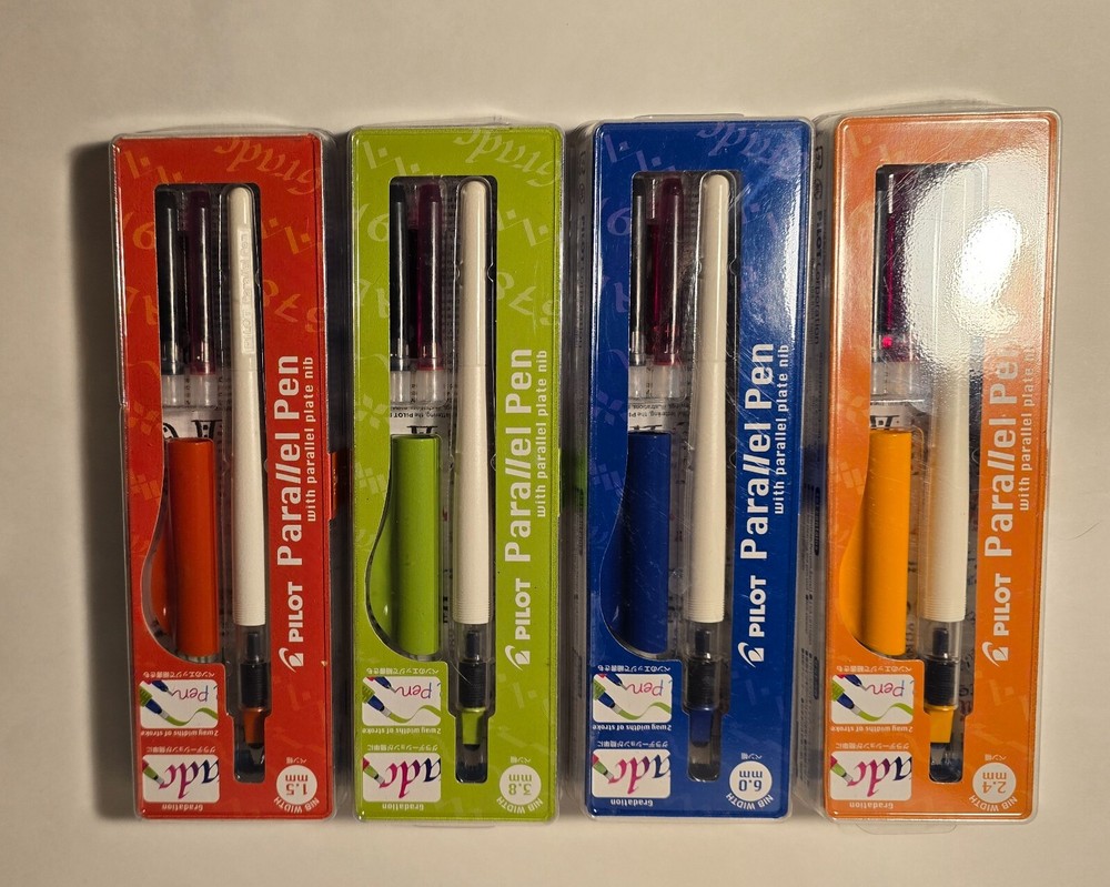 4 Size Set Pilot Parallel Calligraphy pen 1.5mm 2.4mm 3.8m 6.0mm Japan New in PK