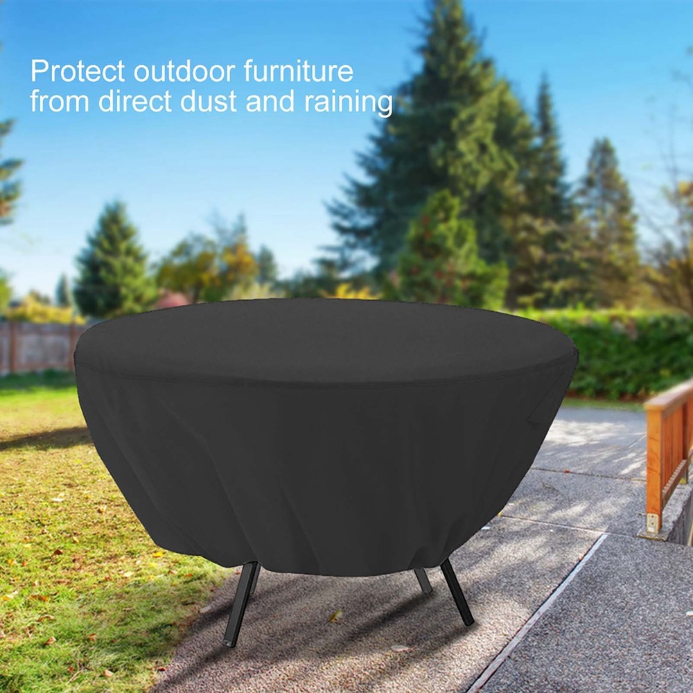 Round Table Dust Cover Outdoor Waterproof Garden Patio Furniture Covers
