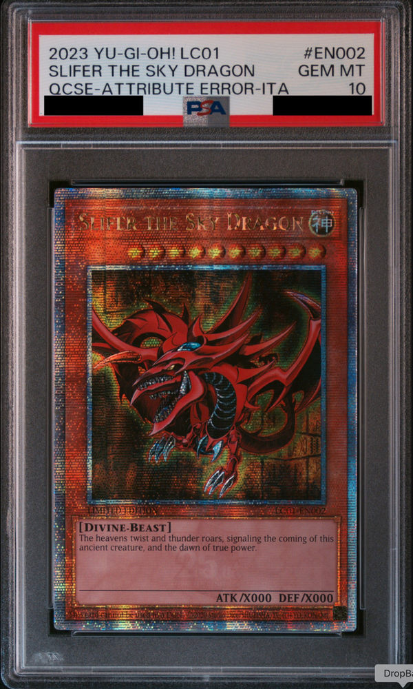 PSA 10 Slifer the Sky Dragon EU 25th Edition Yugioh Card 2023 LCKC Graded  