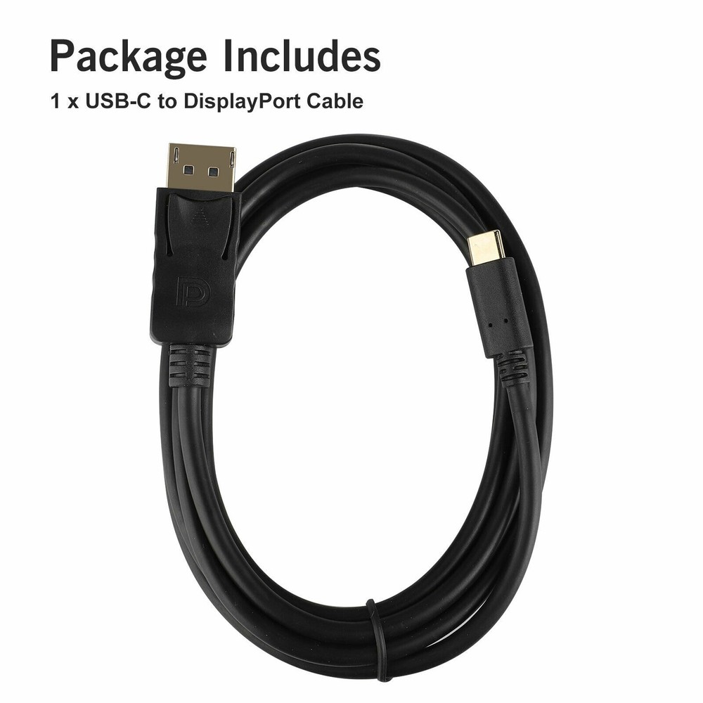 6FT USB-C to DisplayPort Cable 4K 60Hz 1.8M M/M Adapter