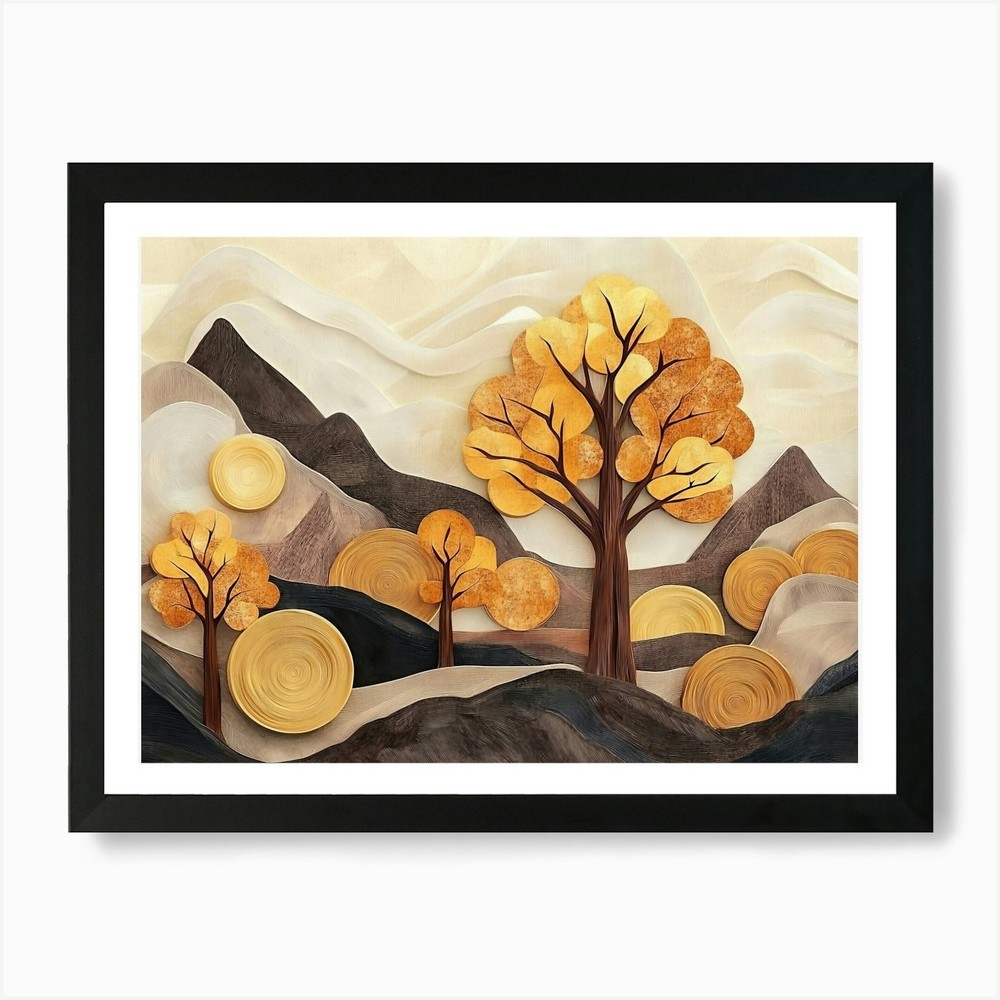 Autumn Trees 1 Art Print Framed Wall Art Poster Canvas Print Picture