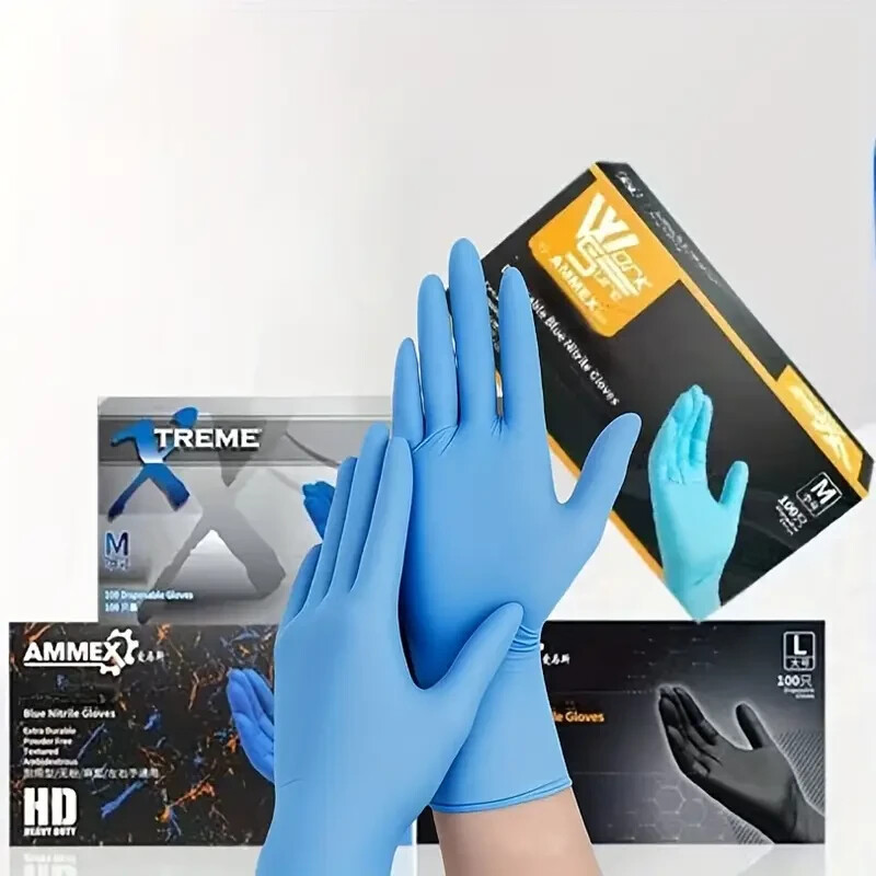 1000/500/100pcs Non-Slip Nitrile Gloves S-XXL Powder-Free Latex-Free Touchscreen Compatible
