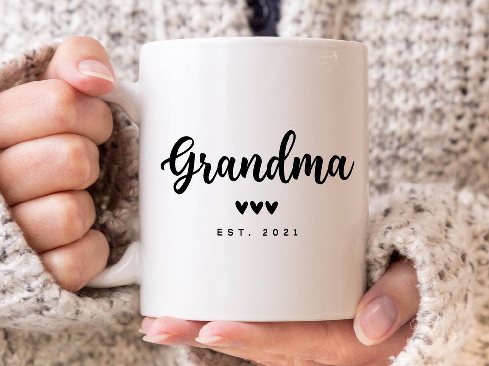 Grandma Est Coffee Mug Pregnancy Announcement Coffee Mug Custom Gift To Announce