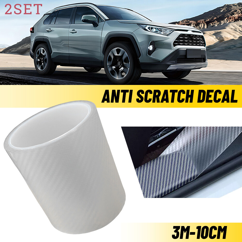 2set Car Door Plate Sill Bumper Scuff Cover Anti Scratch Decal Sticker Protector