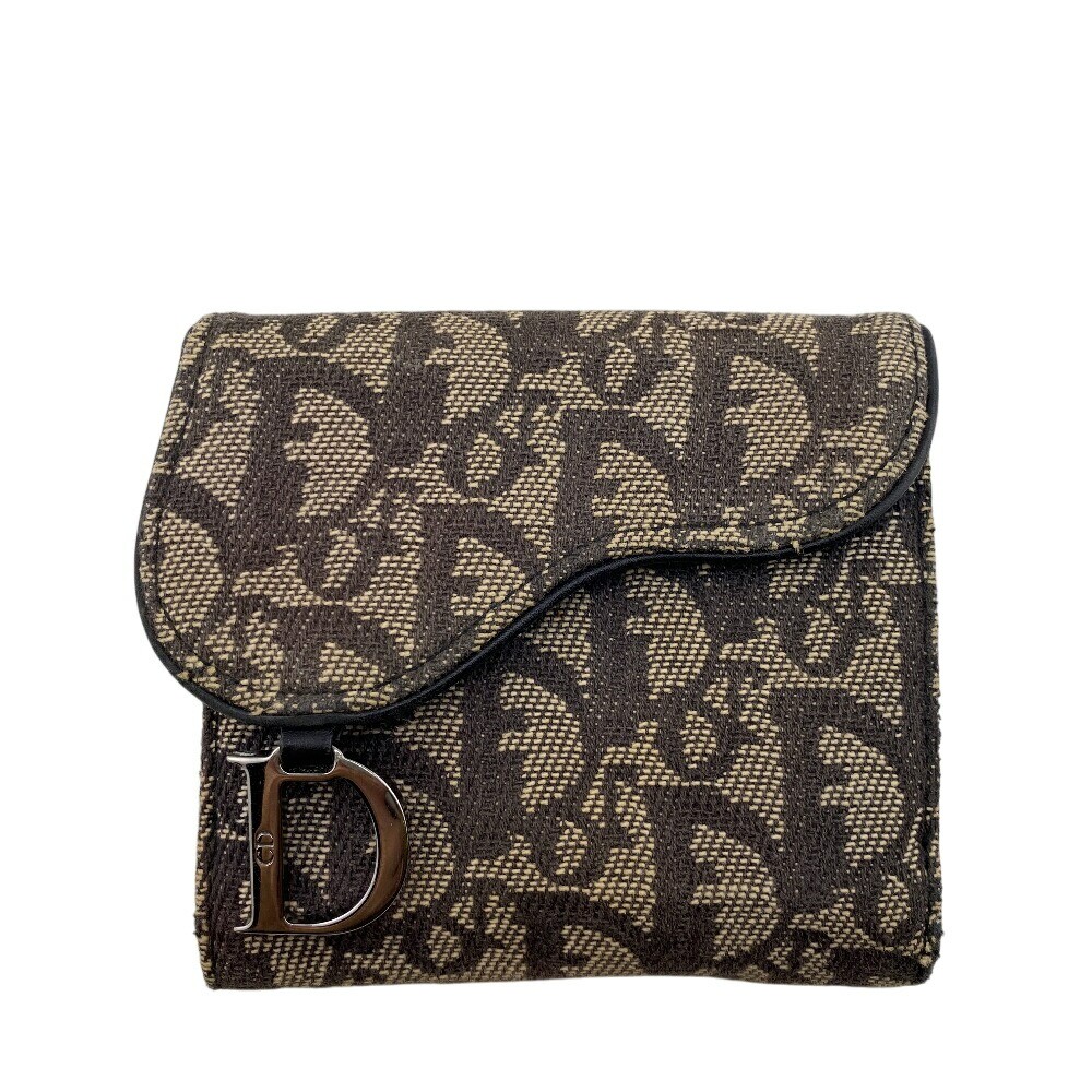 Dior Saddle Lotus Wallet Double Flap Trotter Authentic Pre-Owned