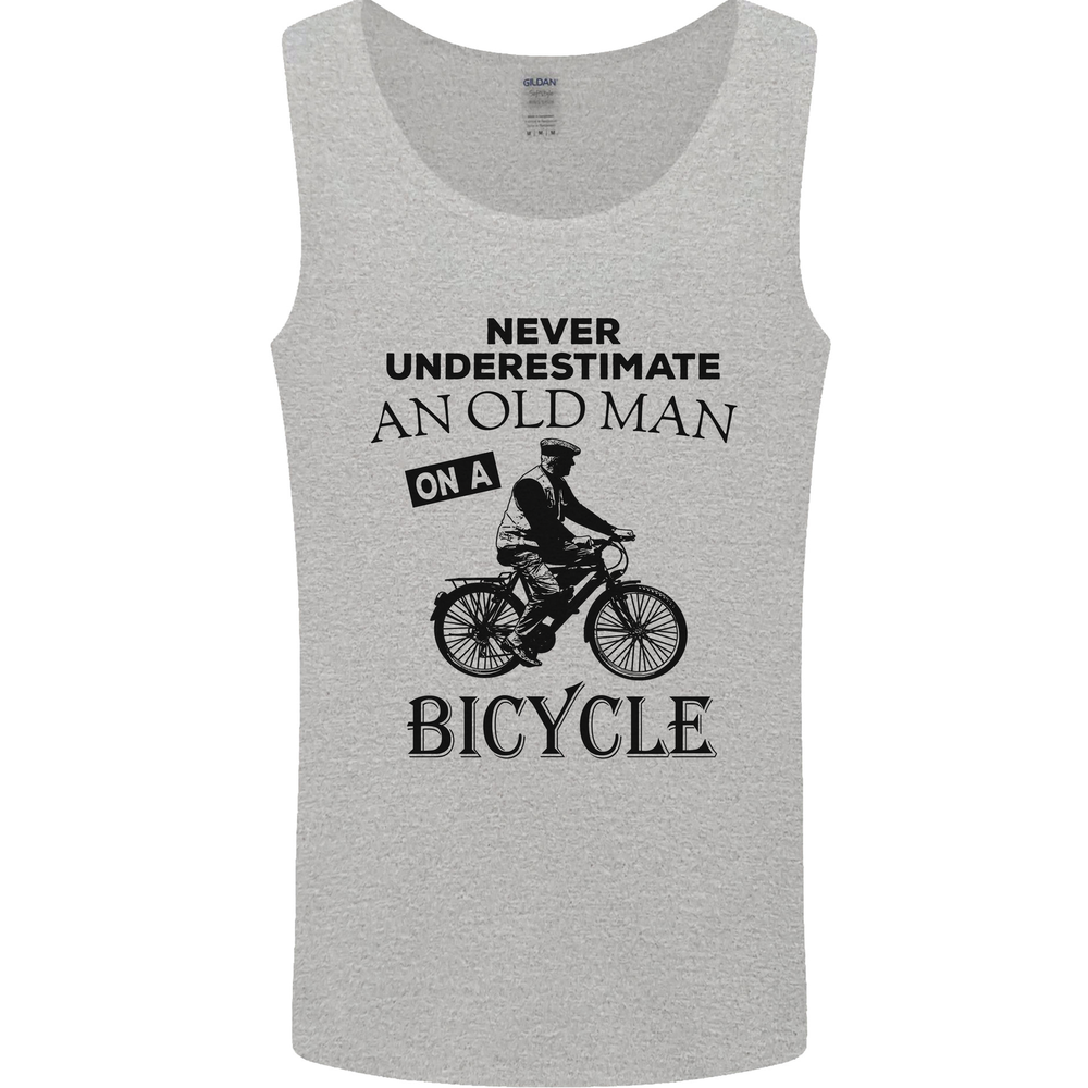 Cycling Never Underestimate Old Man Mens Vest Tank Top