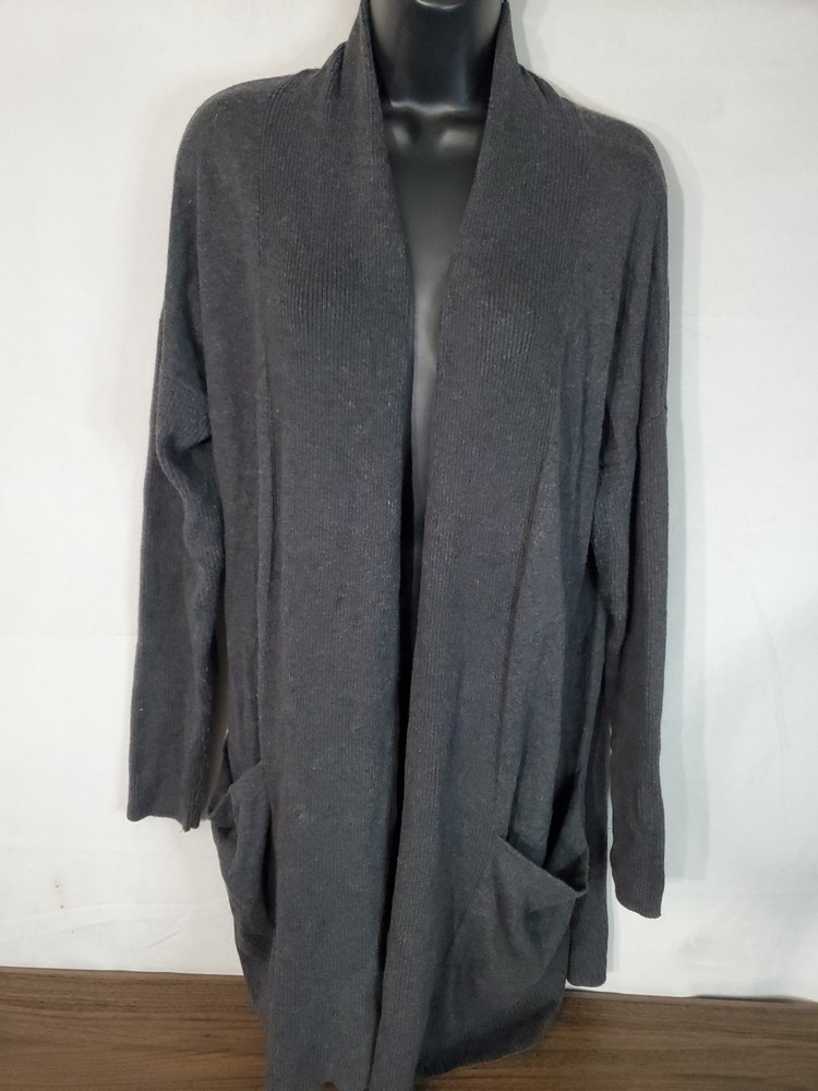 Vtg Chico's Cardigan Women's Size 2/large Open Front Rabbit Hair Blend Pockets