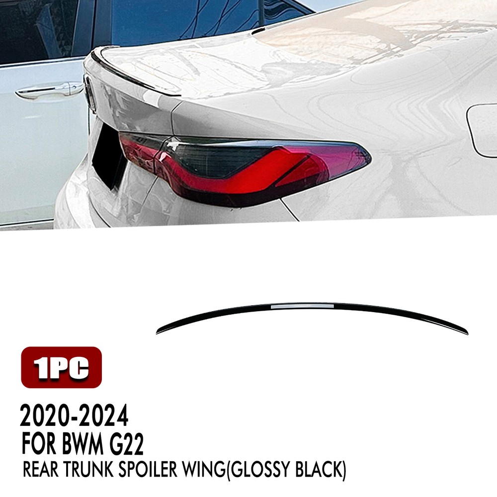 Gloss Black Rear Trunk Spoiler Lip Wing for BMW 4 Series G22 2020-2024 Models